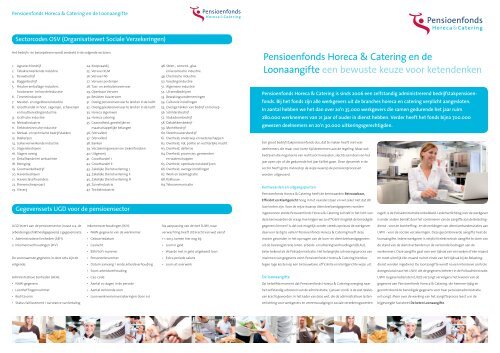 Pensioenfonds Horeca & Catering - Pensioenfederatie