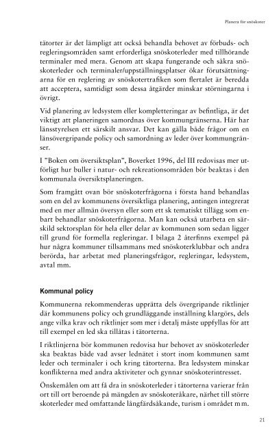 Kapitel 3: Rekommendationer (pdf) - Nationella Snöskoterrådet