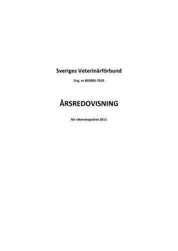 innehåll - Sveriges Veterinärförbund