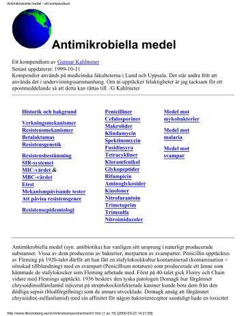 Antimikrobiella medel - ett kompendium - Raf