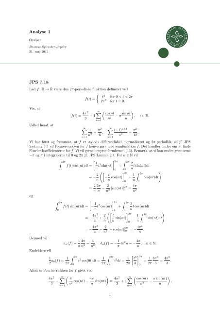 Torsdagsøvelser - Matematik - Rasmus Sylvester Bryder