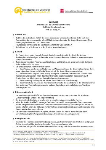 Satzung (PDF: 61KB) - Universität der Künste Berlin