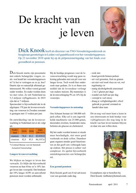 Pensioenkrant april 2011 - Stichting Pensioenfonds TNO