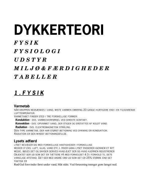 DYKKERTEORI