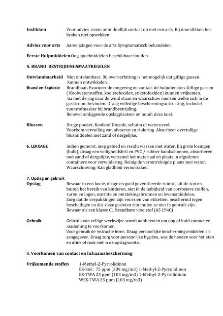 Product Veiligheidsblad MSDS - Beltraco