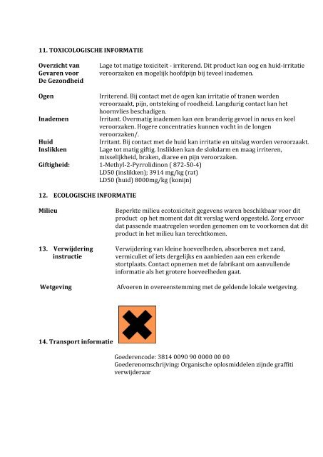 Product Veiligheidsblad MSDS - Beltraco