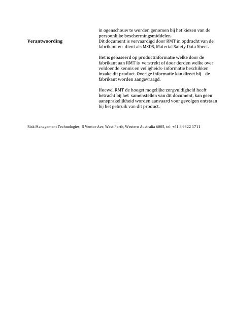 Product Veiligheidsblad MSDS - Beltraco