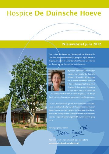 Nieuwsbrief juni 2012 - hospice De Duinsche Hoeve