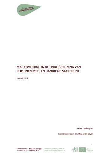 marktwerking in de ondersteuning van personen met een handicap