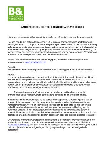 aantekeningen echtscheidingsconvenant - Scheiden online?