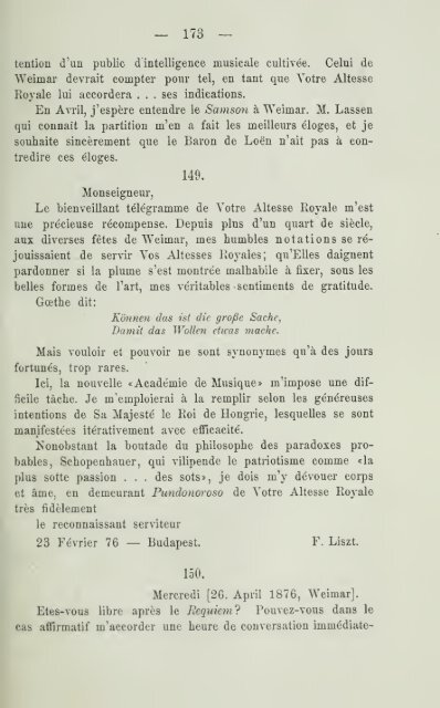 Briefwechsel zwischen Franz Liszt und Carl ... - Walter Cosand
