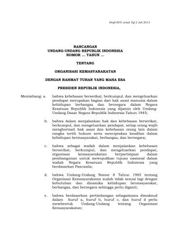 RUU Tentang Organisasi Masyarakat