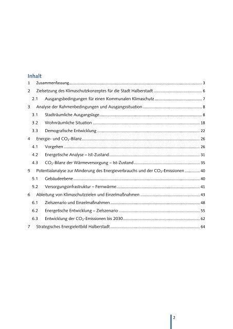 Konzeption zum Kommunalen Klimaschutz in der Stadt Halberstadt