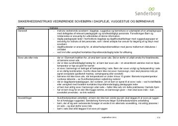 Sikkerhedsinstruks vedrørende sovebørn - Sønderborg Kommune