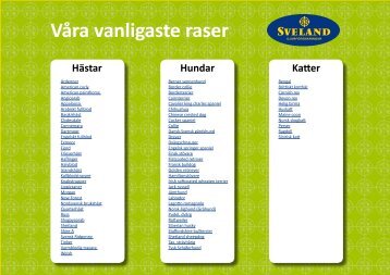 Våra vanligaste raser - Sveland