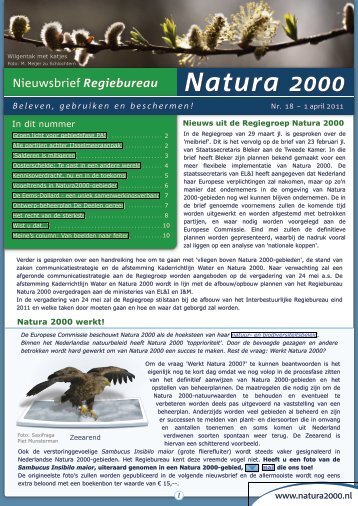 18e nieuwsbrief, april 2011 - Natura 2000