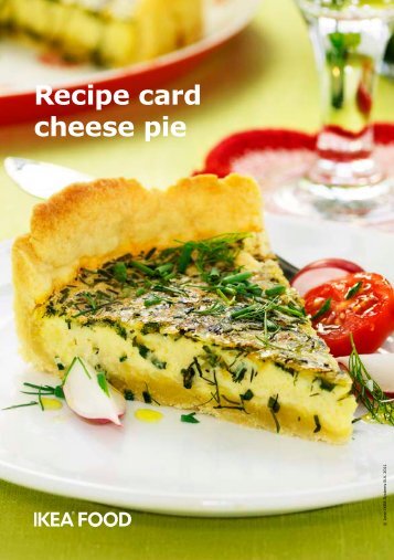 Recipe card cheese pie