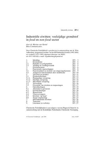 Industriële eiwitten - Chemische Feitelijkheden