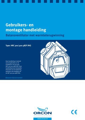 Gebruikers- en montage handleiding - Orcon