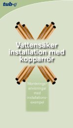 Vattensäker installation med kopparrör