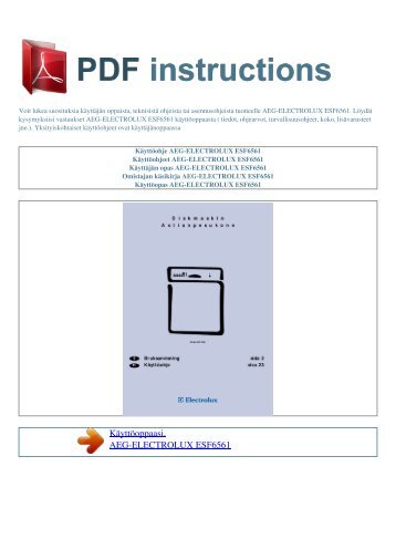 Käyttöohje AEG-ELECTROLUX ESF6561 - PDF INSTRUCTIONS