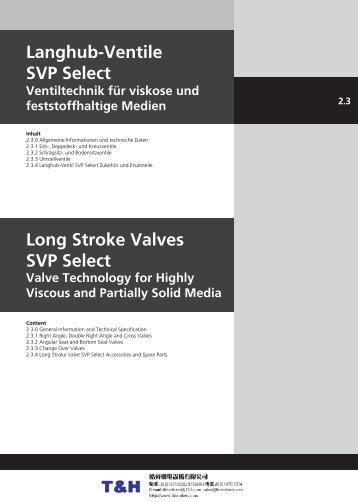 Long Stroke Valves SVP Select Langhub-Ventile SVP Select