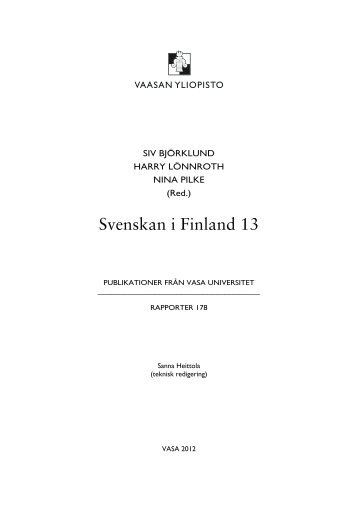 Svenskan i Finland 13 - Vaasan yliopisto
