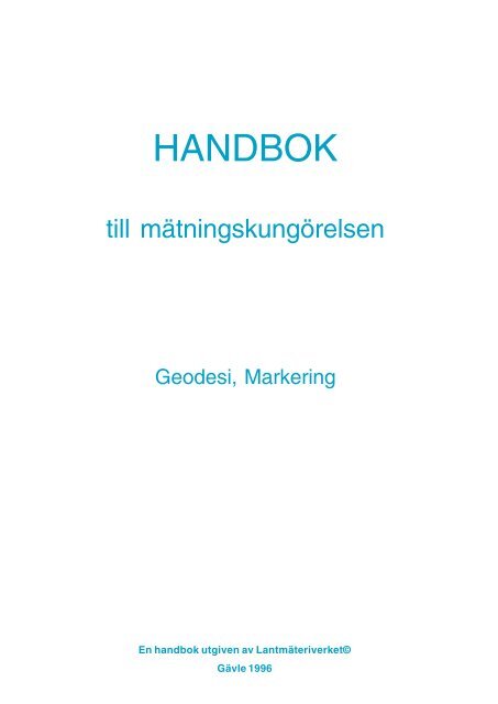 HMK - Geodesi, Markering (pdf) - Lantmäteriet