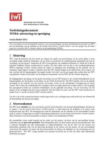 Uitvoering en opvolging (pdf) - IWT