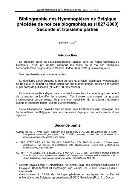 Seconde et troisième parties - Université de Liège