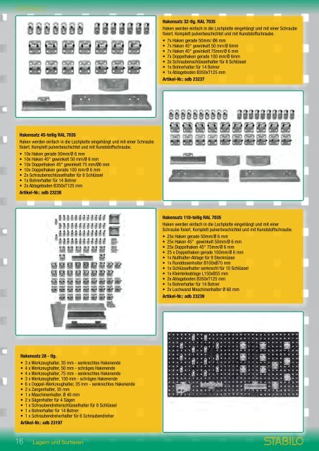 Lagern und Sortieren | Betriebseinrichtung | Werkstatt - www.stabilo-technik.de