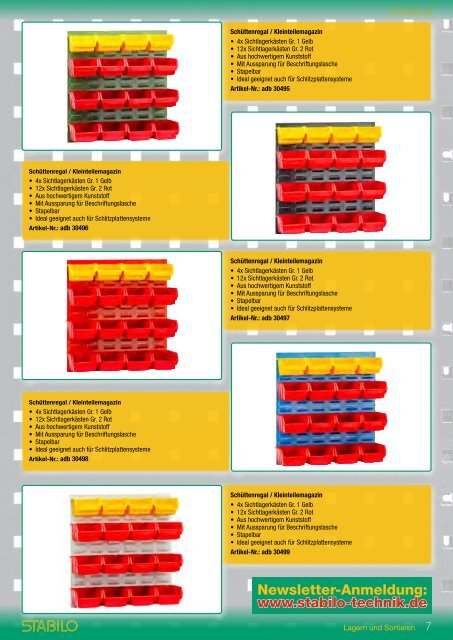 Lagern und Sortieren | Betriebseinrichtung | Werkstatt - www.stabilo-technik.de