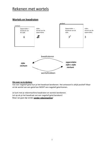 Rekenen met wortels (PDF) - Dalton Voorburg