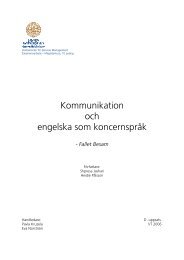 Kommunikation och engelska som koncernspråk - Fallet Besam