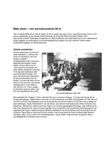 Böle skola 50 år - Martin Bergman