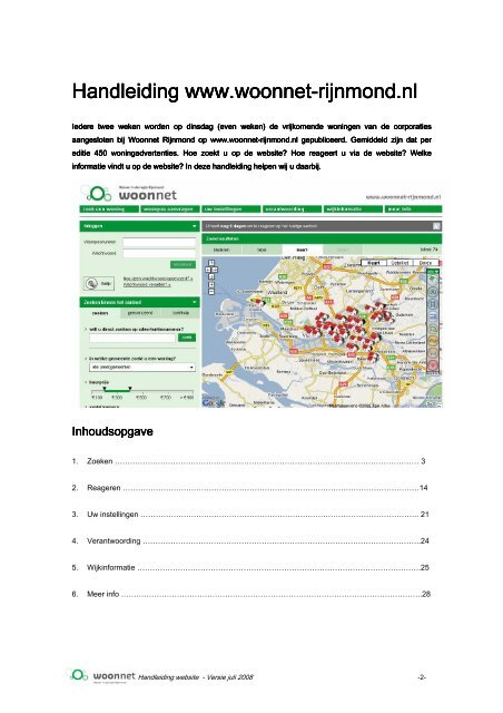 Handleiding website Woonnet Rijnmond