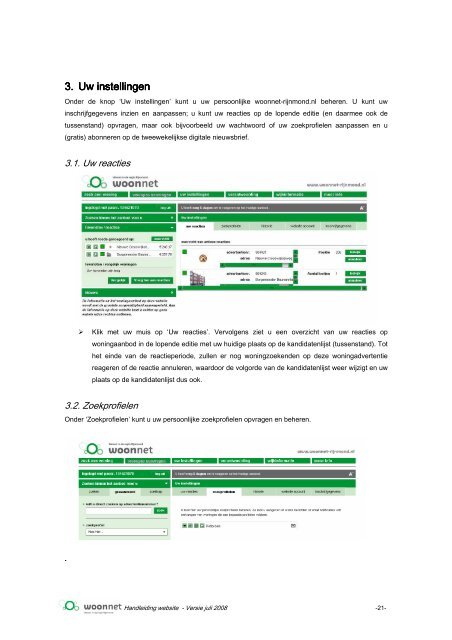 Handleiding website Woonnet Rijnmond