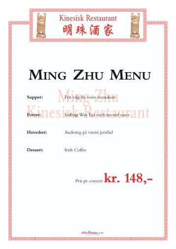 A la Carte - Ming Zhu kinesisk restaurant