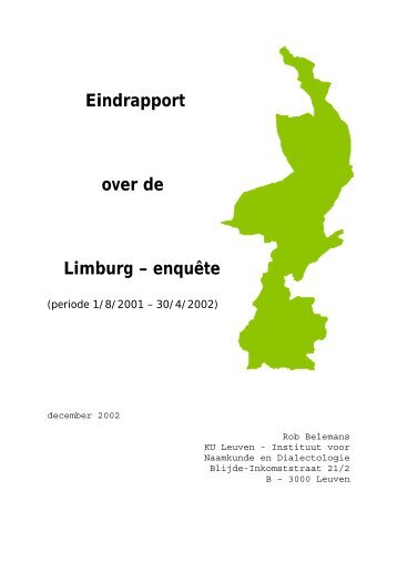 Eindrapport over de Limburg – enquête - Limburgse Dialecten