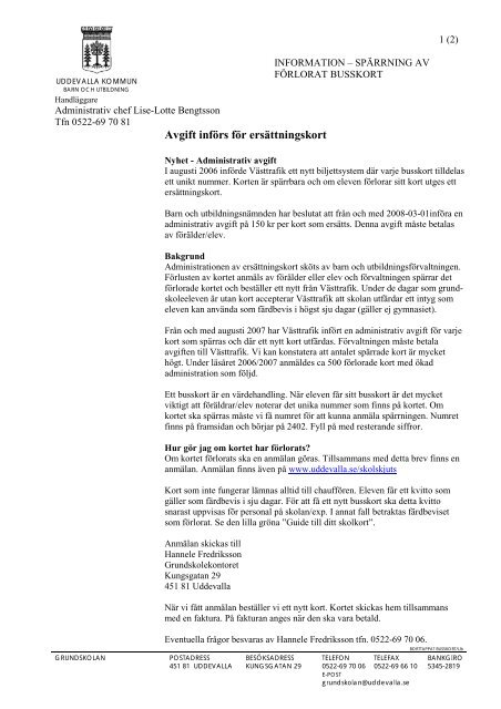 Avgift införs för ersättningskort - Uddevalla kommun