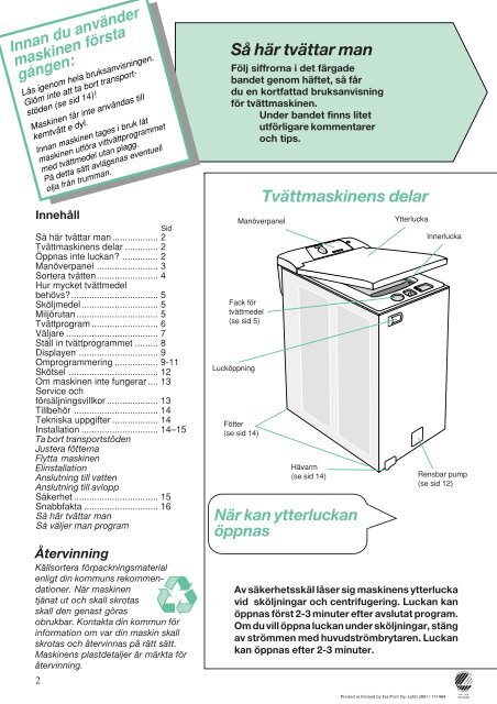 Så används Cylinda tvättmaskin Så används Cylinda tvättmaskin