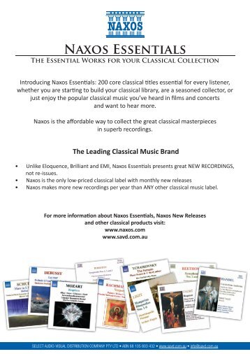 Naxos Essentials - Select Audio-Visual Distribution