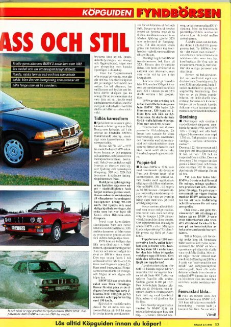 1993 - Svenska M3 E30 Registret