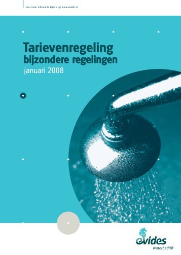 Tarieven bijzondere regelingen - Evides