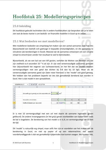 Hoofdstuk 25: Modelleringsprincipes - Excel with Business