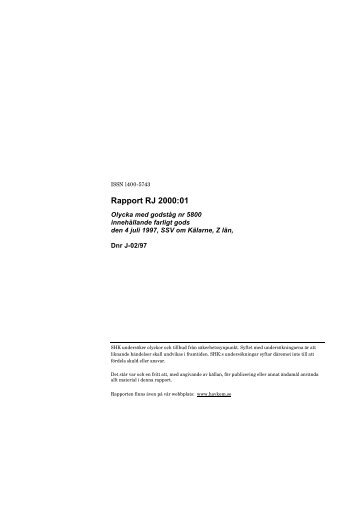 Rapport RJ 2000:01 - Statens Haverikommission