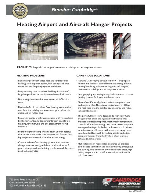 Heating Airport And Aircraft Hangar Projects Cambridge Engineering