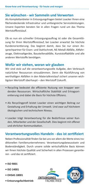 Recycling mit Verantwortung - Loacker Recycling GmbH - Donauwörth