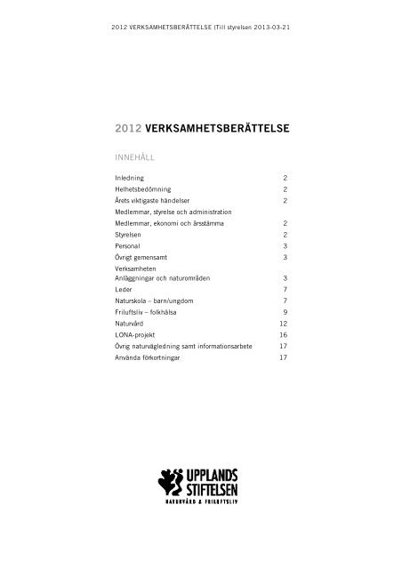 Verksamhetsberättelse_2012 - Upplandsstiftelsen