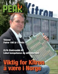 Telenor Feirer 100 år i Arktis ELFA Elektronikk AS ... - Peak Magazine